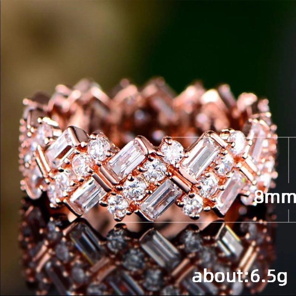 New Rose Gold Eternity Promise Diamond Ring 💍 - Picture 2 of 2